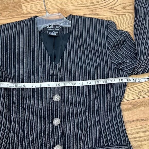 ADOLFO‎ ATELIER PETITE PINSTRIPE  SKIRTSUIT SIZE 8 - Picture 9 of 11